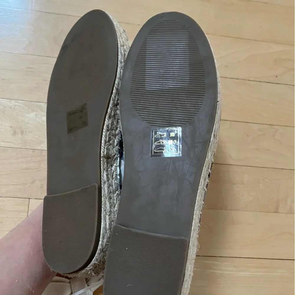 Draper James Georgia Espadrilles in Nassau Navy Gingham 8.5 NWOB